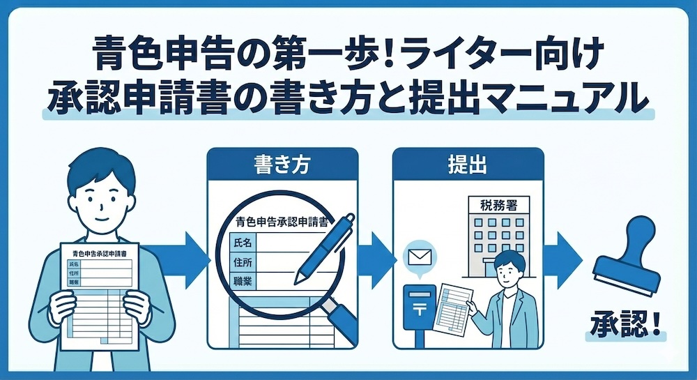青色申告の第一歩！ライター向け承認申請書の書き方と提出マニュアル