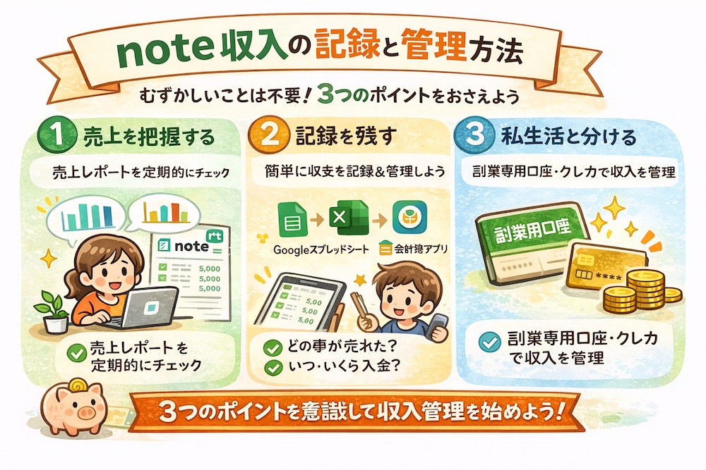 note収入の記録と管理方法